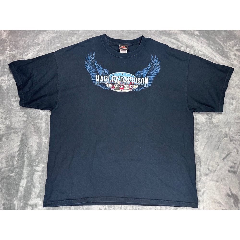 Harley-Davidson Gdansk Poland Wings Graphic T-Shirt Mens 2XL Black Bravado Tee